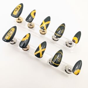 Handcrafted Twenty One Pilots Trench Era Med. Almond Press-On Nails Handmade